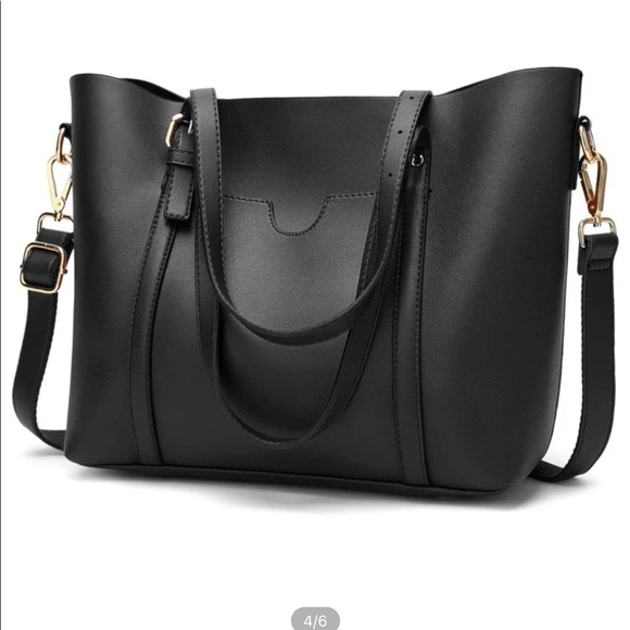 Black medium shoulder bag. - Picture 3 of 12